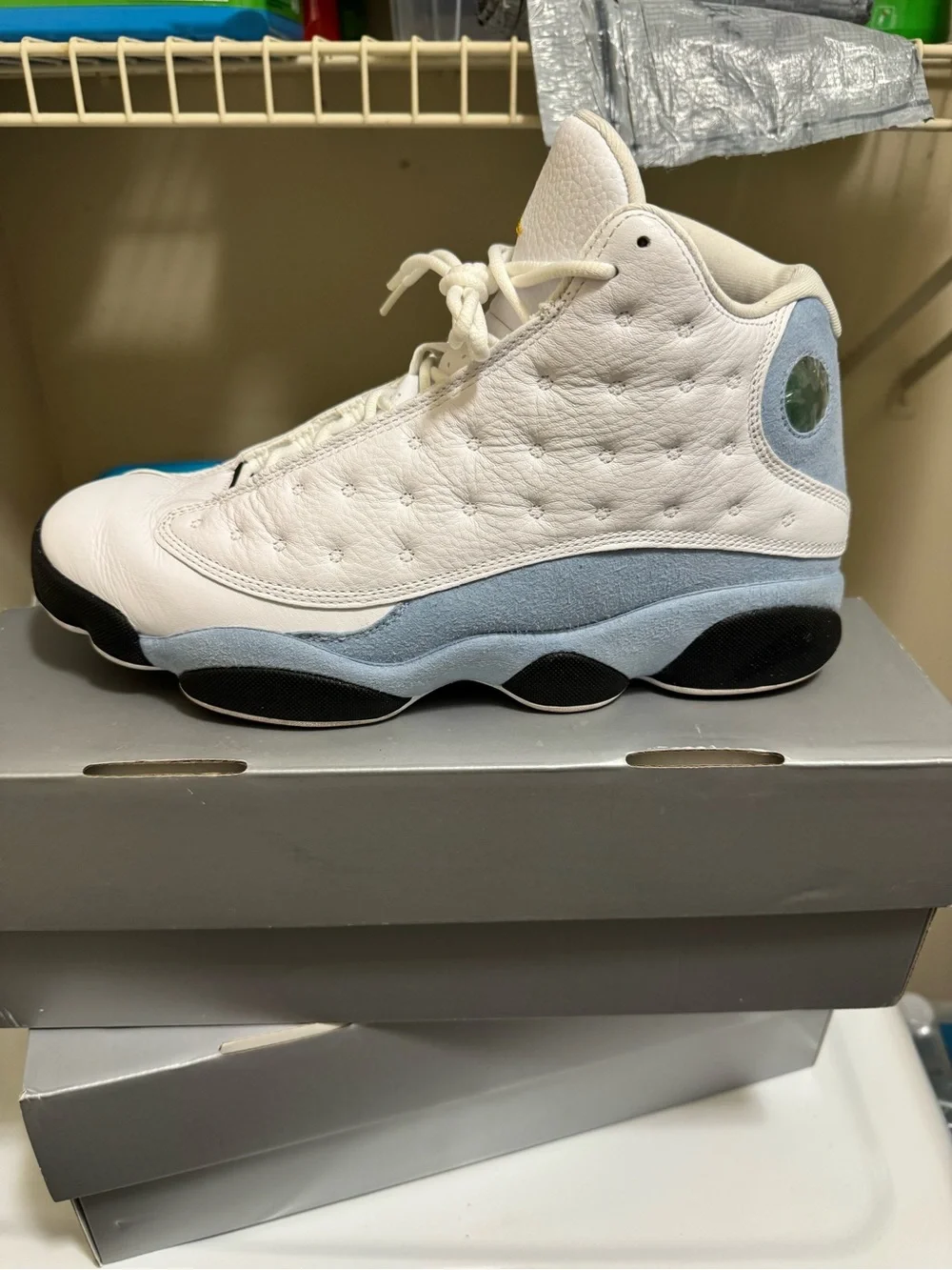 Jordan Men’s White Athletic Shoes with Black and Gold Accents